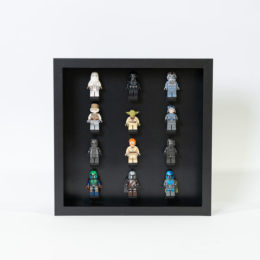 Minifigure Display Case – 12 Figure Wall Frame | 25×25cm