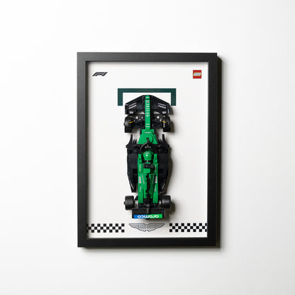 Side profile of the framed LEGO Speed Champions F1 car