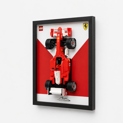 LEGO Icons Ferrari F2004 in a Sofishticated Designs display frame